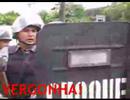 Pol�cia de choque reprime manifesta��o contra CTBEL