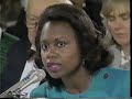 Arlen Specter interrogates Professor Anita Hill during Judge Clarence Thomas' Nomination Hearing.