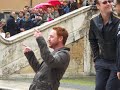 rome, spanish steps sat. 15 may 11:00am russell crowe and merry men start sing beautiful girl.