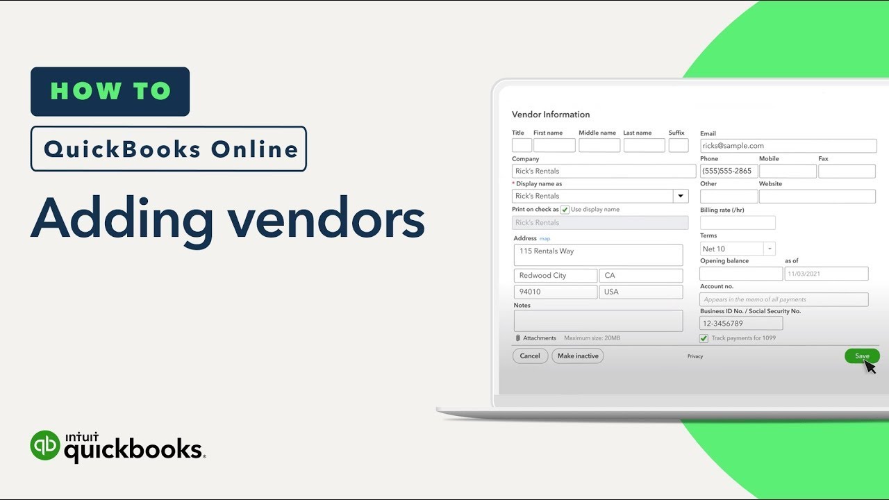 How to add your vendors to QuickBooks Online
