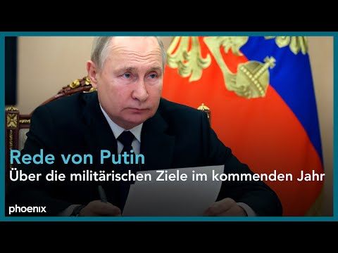 Wladimir Putin (Prsident Russland) und Sergej Schoigu (Verteidigungsminister) zur Militrstrategie fr 2023