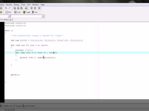 how to fill two dimensional array in c