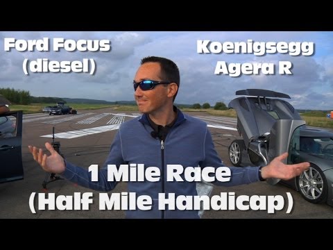 agera - When playing with amazing hyper cars its good to see how your everyday econo box would stack up. We took a half mile head start in our Ford Focus wagon with ...