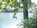 Chris on a rope swing