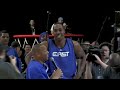 Dwight Howard sets a world record with a half-court bucket while sitting on the court.