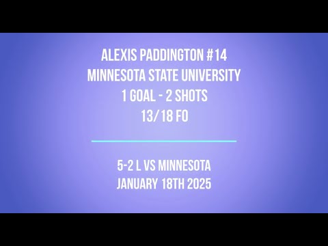 2025.01.18 Alexis Paddington #14 Shift by Shift vs Minnesota