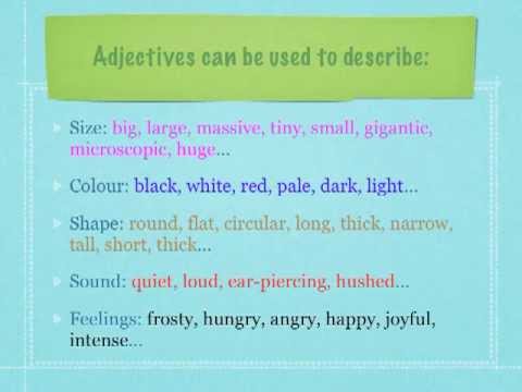 how to define adjectives