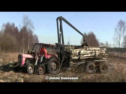 mf - Massey Ferguson 35X Halvbandare med Mowi griplastarekipage. Same 170 med ombyggd Edenhall 422 (fd.betupptagare), huggen är en Bruks 982MT. Kranen är en Mowi ...