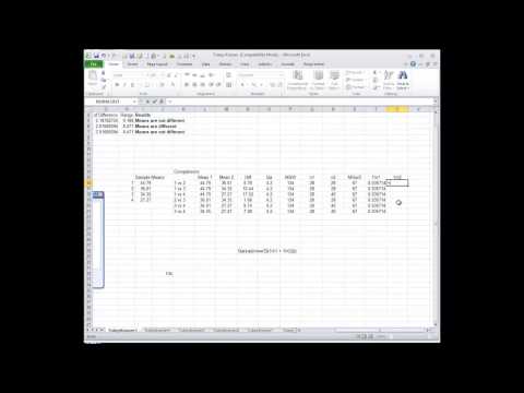 how to perform tukey test in excel