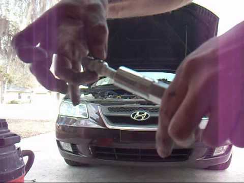 2006 Hyundai Sonata GLS V6 DIY NGK spark plug and PCV replacement