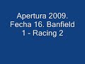 Banfield vs Racing.Fecha 16.Apertura 2009.