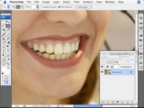 Learn Photoshop - How to whiten your teeth yellow