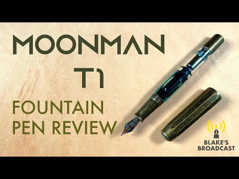 Moonman T1 Brass Piston Fountain Pen Transparent Acrylic EF/F/M/Bent Gift Pen 