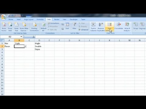 how to provide options in excel