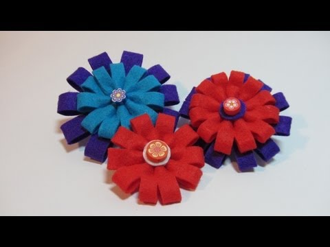 Tutorial: Felt flowers. Flores de fieltro.
