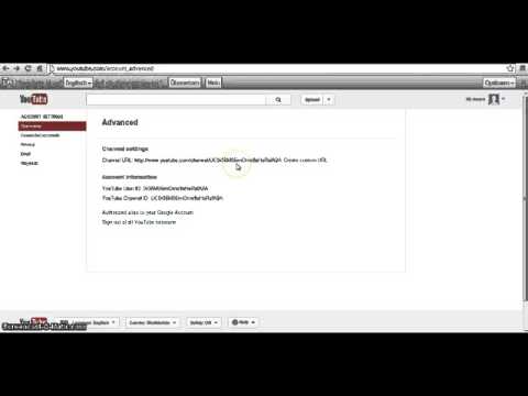 how to set url for youtube channel