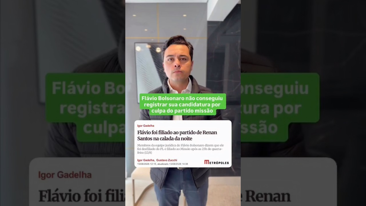 🚨 Partido Missão dá golpe sujo na candidatura de Flávio.