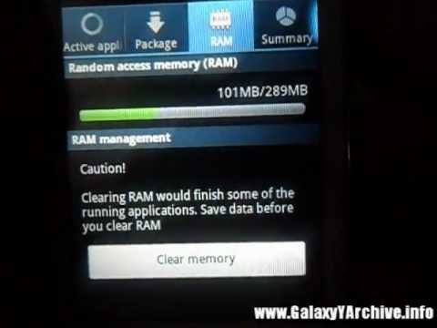 how to get more ram in samsung galaxy y