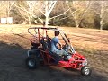 go cart crash into tree
