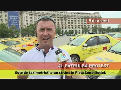 Sute de taximetrişti s-au strâns în Piaţa Constituţiei
