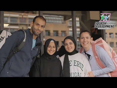 Squash Stars Mohamed ElShorbagy & Joelle King Surprise Two Inspirational Refugee Girls