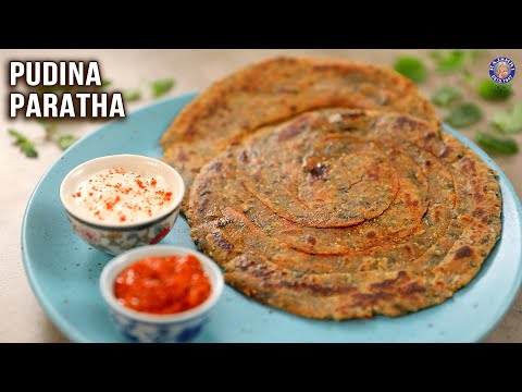 Pudina Paratha Recipe | Mint Paratha | Mint Flavoured Flatbread | Lunch Ideas | Veg Meals | Ruchi