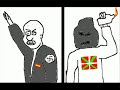 sucesi�n de fotograf�as y pegatinas antifascistas acompa�ando la cancion de asto pituak: el olor de un pedo.