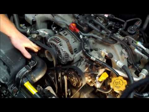 how to change fan belt on subaru impreza