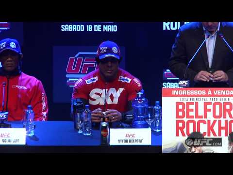 press - Hear the best soundbites from Vitor Belfort, Luke Rockhold, Jacare Souza and Chris Camozzi at the UFC on FX 8 pre-fight press conference.