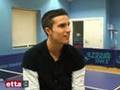 Arsenal F.C. Robin van Persie plays table tennis