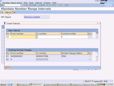 how to define number ranges in sap mm