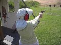 My mom shooting for the first time