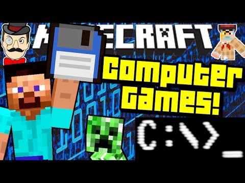Minecraft PLAY COMPUTER GAMES in Minecraft!