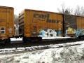 CSX Through Auburn MA. 12:56. Queeling K-5LA. In The Sleet.
