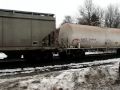 CSX Through Auburn MA. 12:56. Queeling K-5LA. In The Sleet.