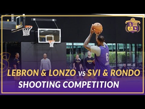 Video: Lakers Practice: LeBron & Lonzo vs Svi & Rondo vs Coach Miles & BShaw Shooting Competition