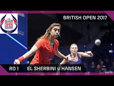 Squash: El Sherbini v Hansen - British Open 2017 Rd 1 Highlights