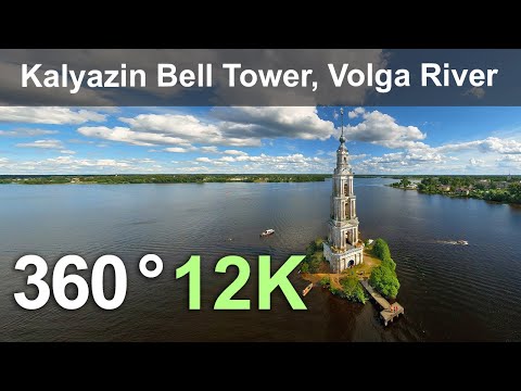Kalyazin, Bell tower, Volga river. Aerial 360 video in 12K - YouTube
