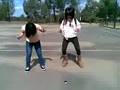 lenette's and Patricia dancing at woodie