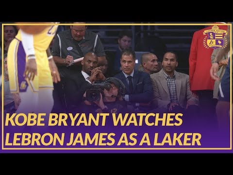 Video: Lakers News: Kobe Bryant Watches LeBron James as Laker For the First Time at Staples Center