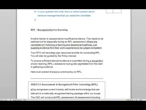 how to provide evidence for rpl