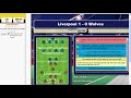 this is my liverpool team in my football manager i have made the team really good. in the game my team are in the blue we still won 2-0 even though we had a player sent off