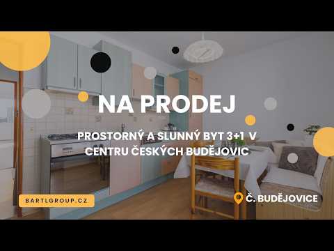 Video NA PRODEJ - PROSTORNÝ A SLUNNÝ BYT 3+1 SE DVĚMA LODŽIEMI V CENTRU ČESKÝCH BUDĚJOVIC