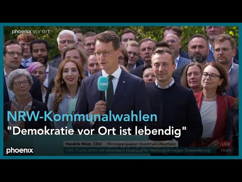 Pressekonferenz mit Hendrik Wüst (CDU, Ministerpräsid ...