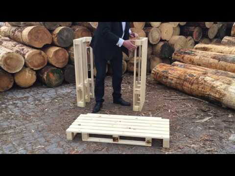 Aufbau Stehtisch in Palettenoptik