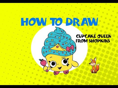 How to draw easy Cupcake Queen from Shopkins – STEP BY STEP GUIDE ...