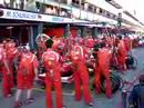 Ferrari practice their pit stops Ferrari practice their pit stops