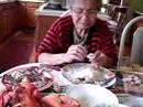 Lola eats crabs again wid lobster