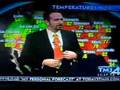 Weatherman w/ green tie on green screen