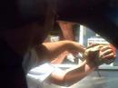 Cory Steals fries.